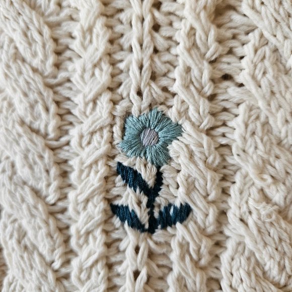 🍋Zara Knit Cropped Vest with Embroidered Flowers NWT - Picture 3 of 6